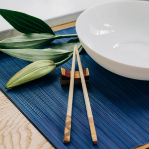 VIETNAMESE BAMBOO OMBRE BLUE PLACEMAT