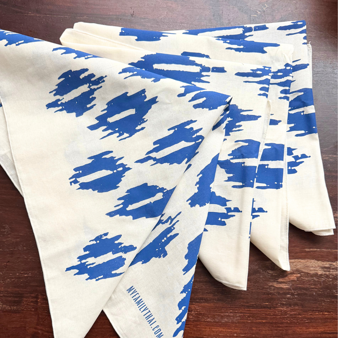 FAMILY THAI ARNOLD MYINT THAI SILK PATTERN CHEF'S BANDANA, DINING NAPKINS, DECORATIVE CLOTH (1 PIECE)