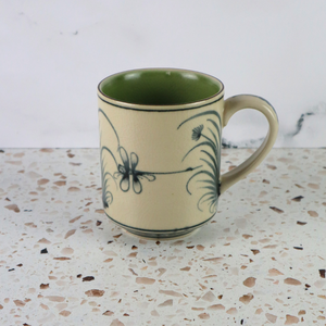 VIETNAMESE BAT TRANG DRAGONFLY COFFEE MUG SET