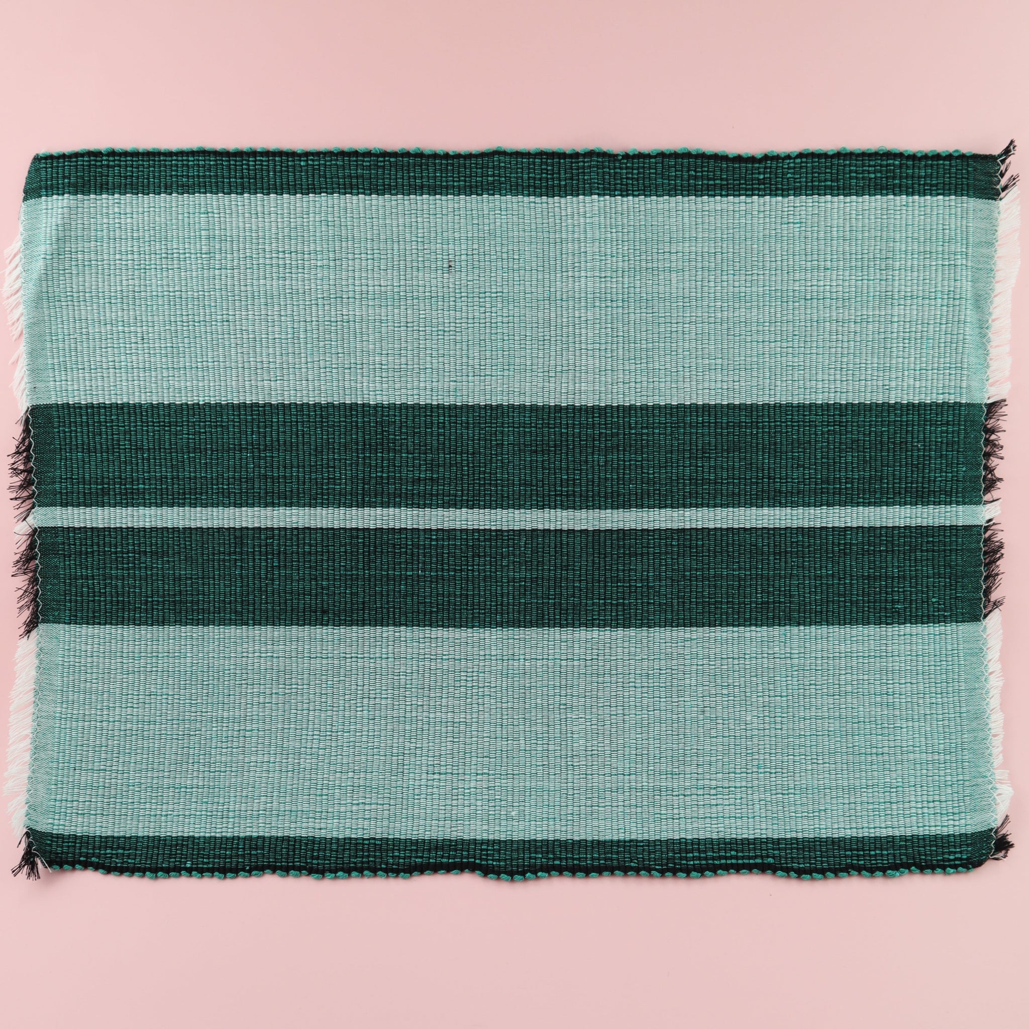FILIPINO INABEL FABRIC WASIG PATTERN PLACEMAT - FOREST GREEN