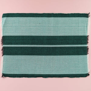 FILIPINO INABEL FABRIC WASIG PATTERN PLACEMAT - FOREST GREEN