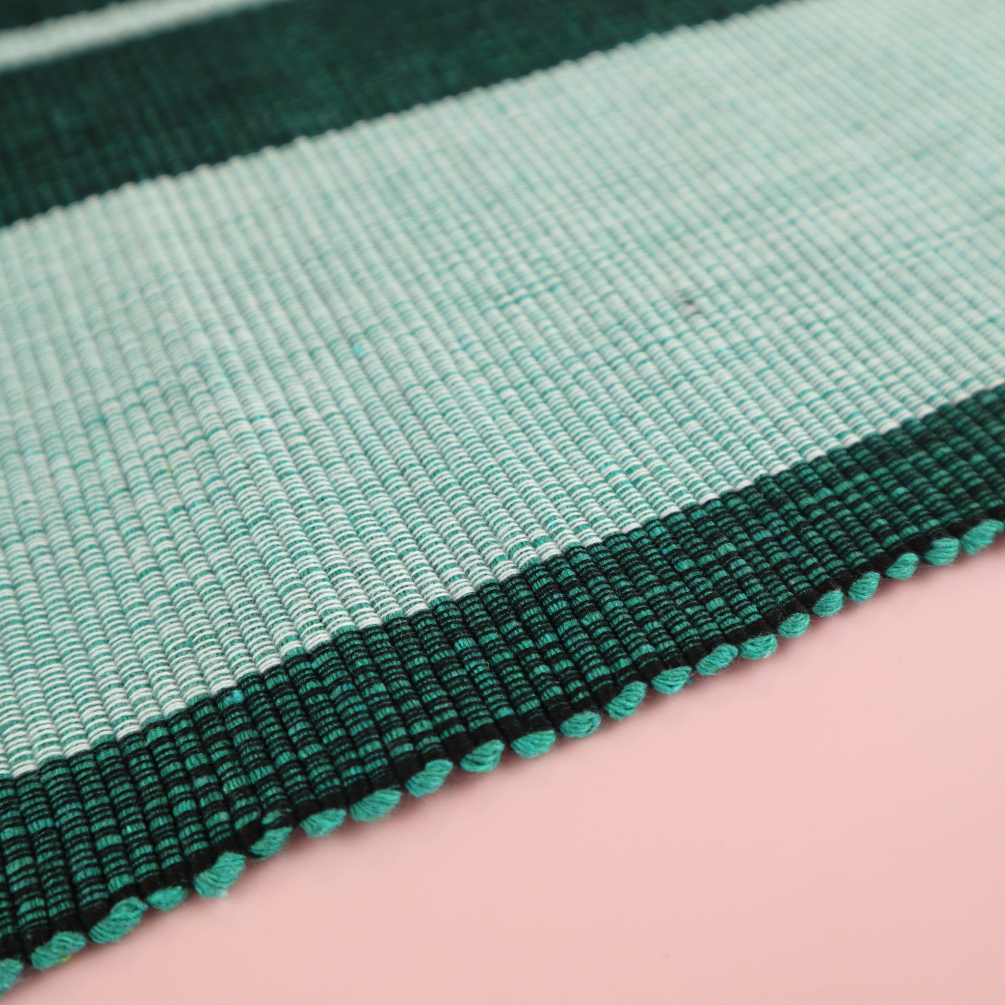 FILIPINO INABEL FABRIC WASIG PATTERN PLACEMAT - FOREST GREEN