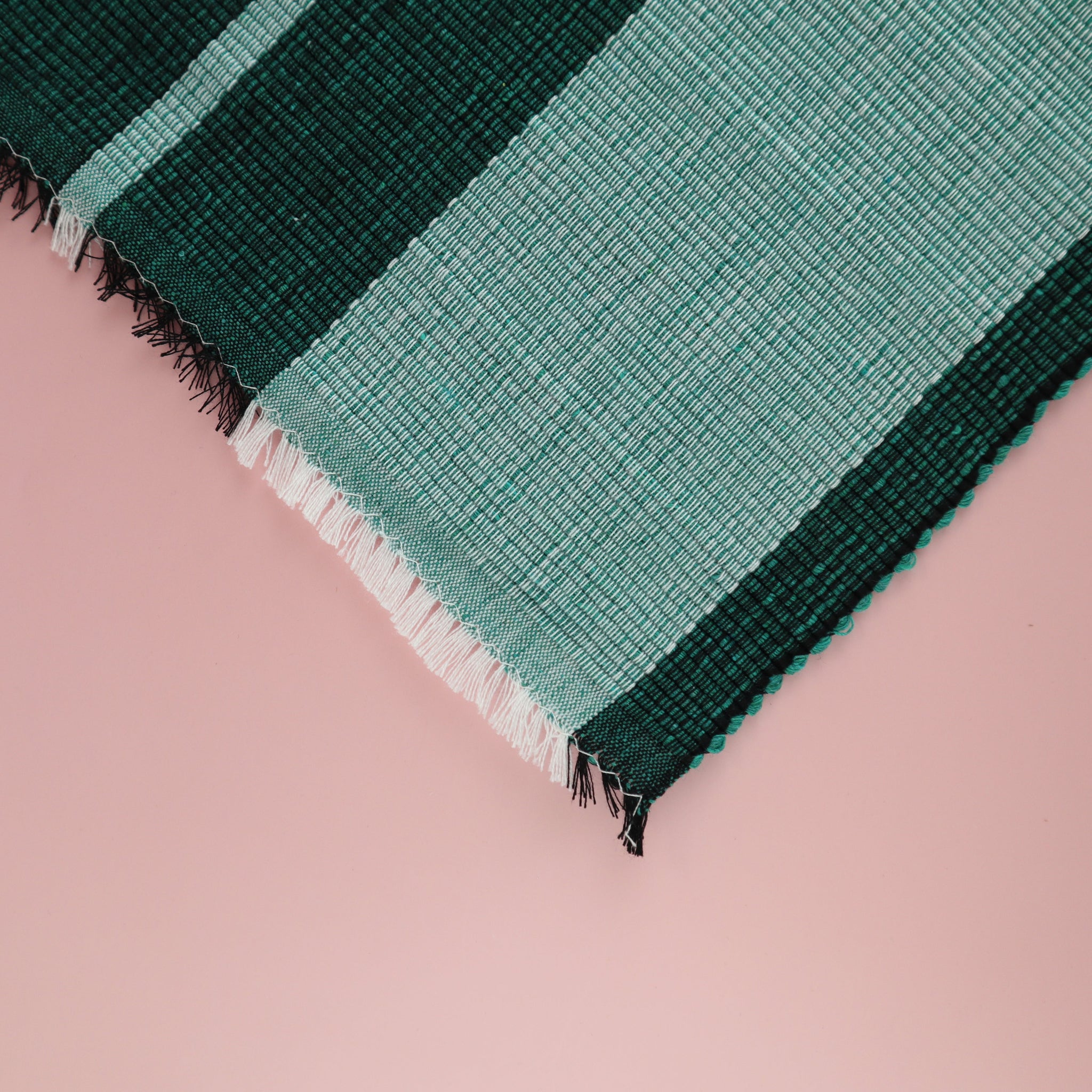 FILIPINO INABEL FABRIC WASIG PATTERN PLACEMAT - FOREST GREEN