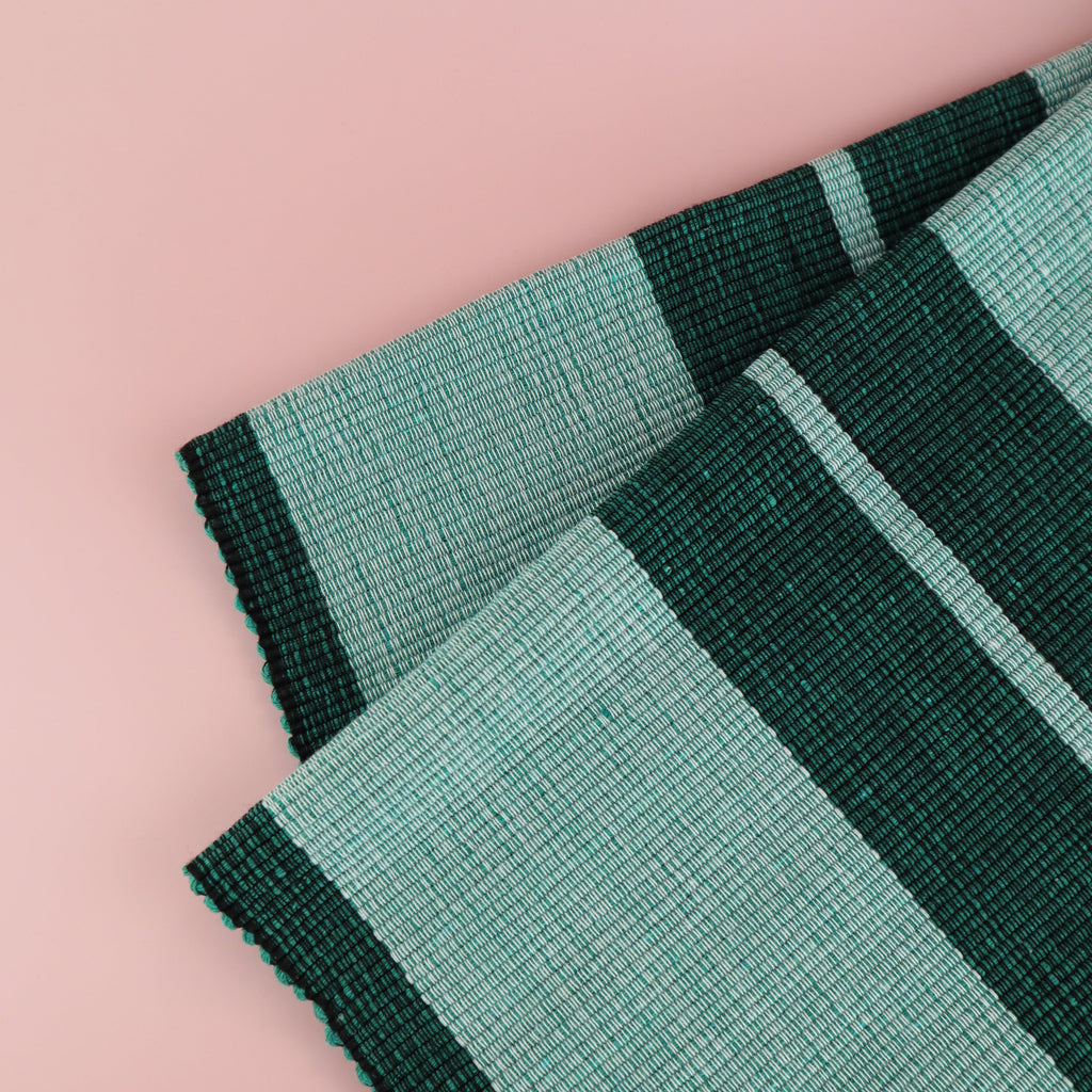 FILIPINO INABEL FABRIC WASIG PATTERN PLACEMAT - FOREST GREEN