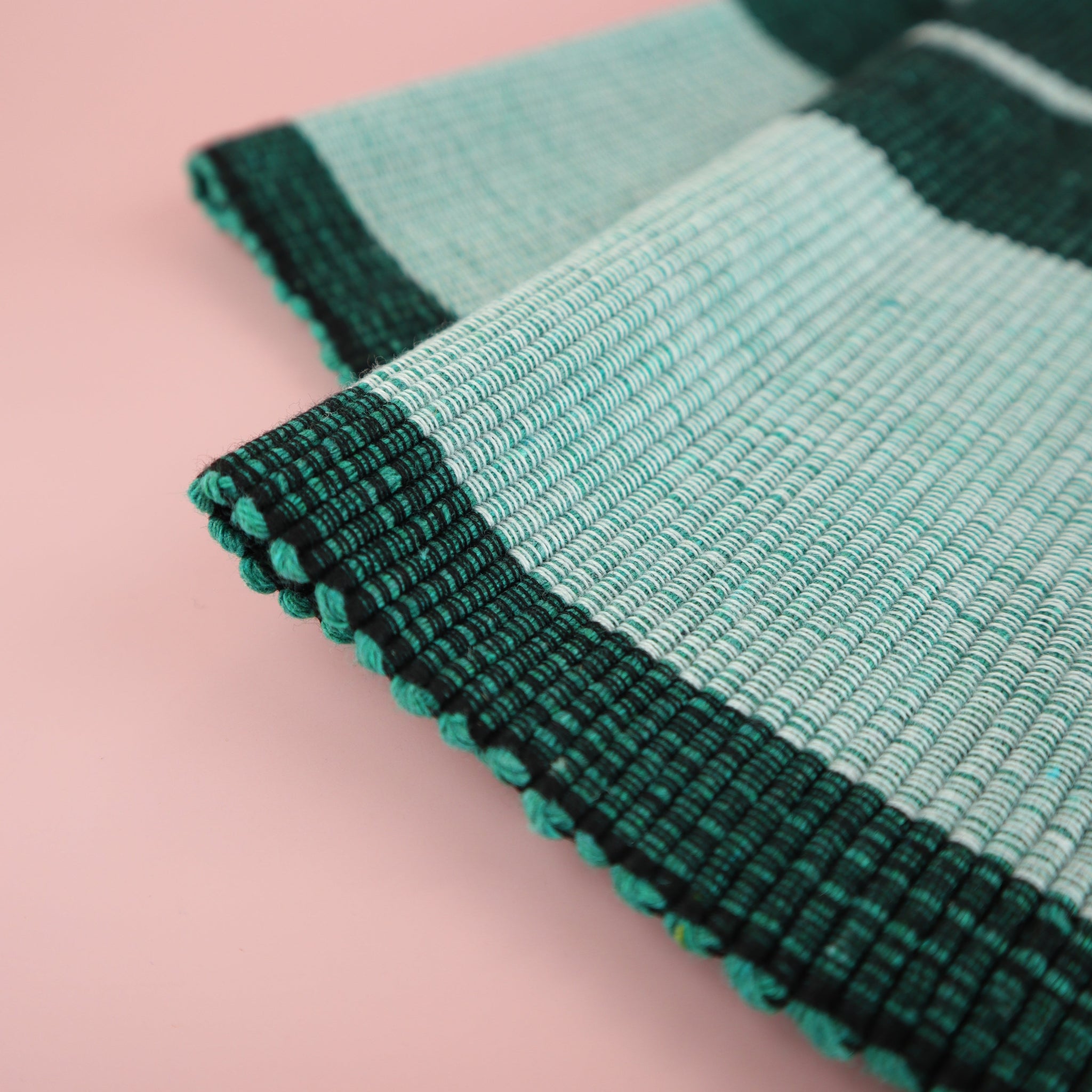 FILIPINO INABEL FABRIC WASIG PATTERN PLACEMAT - FOREST GREEN