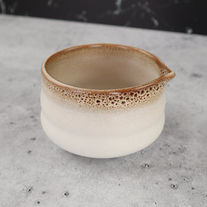 THAI BROWN OMBRE CERAMIC MATCHA BOWL AND WHISK HOLDER RITUAL SET (2 PIECES)