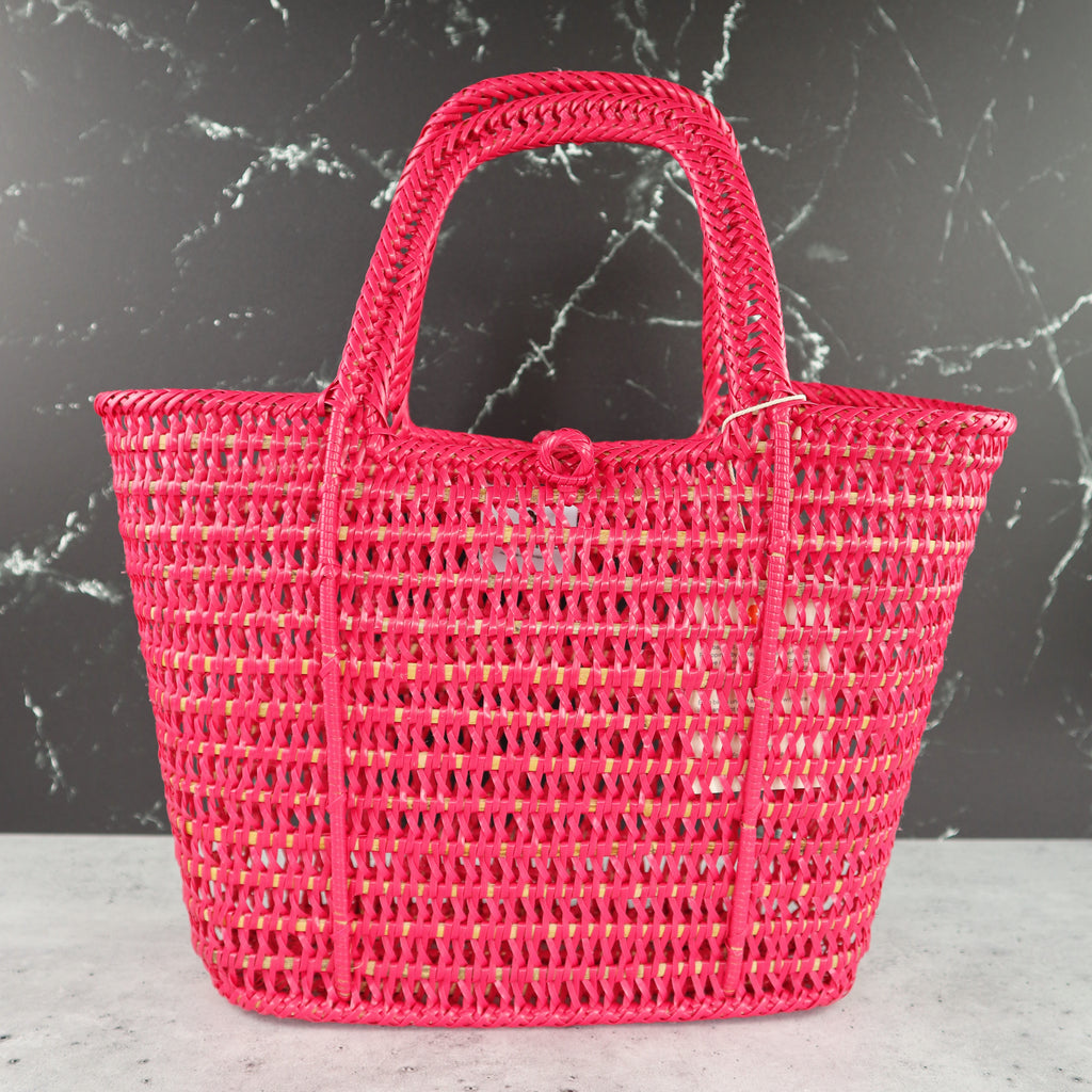 FILIPINO UPCYCLED WOVEN MARKET BAG (DRAGON FRUIT PINK)