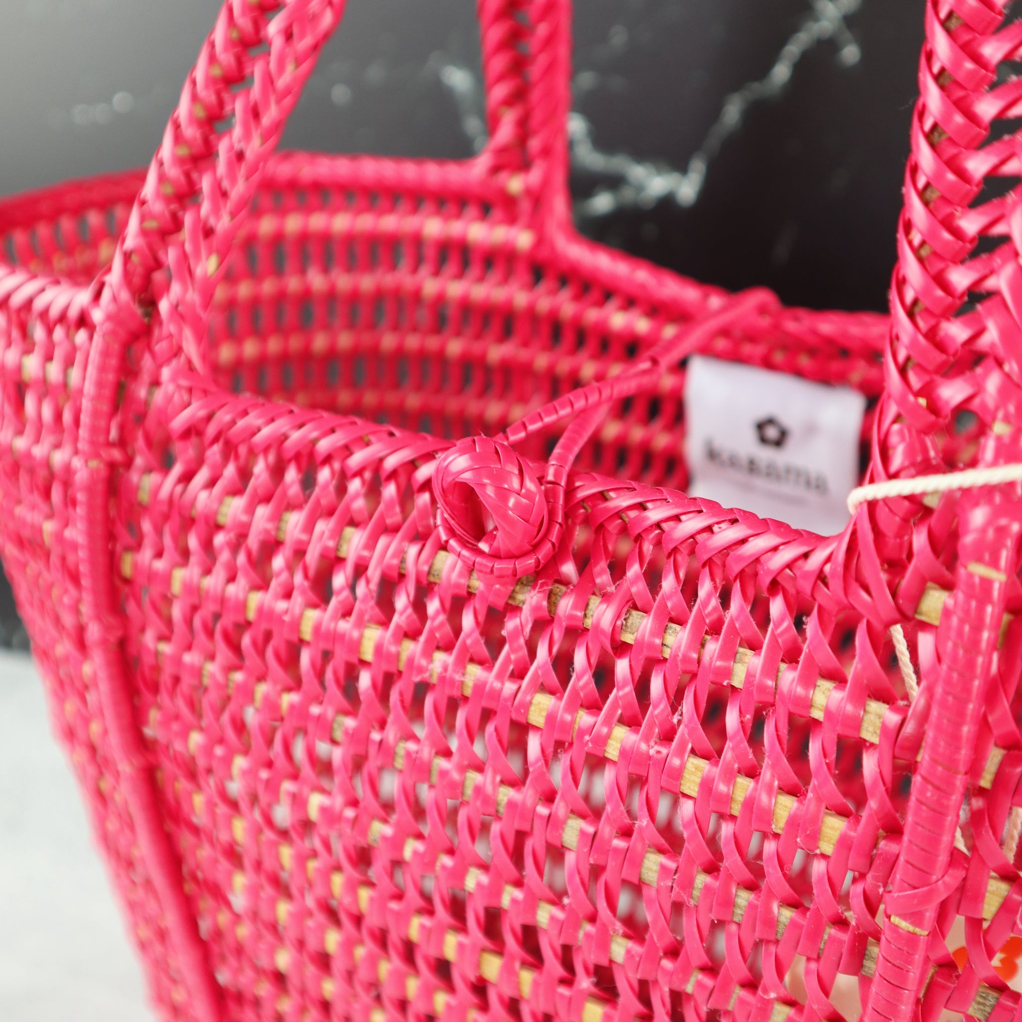 FILIPINO UPCYCLED WOVEN MARKET BAG (DRAGON FRUIT PINK)