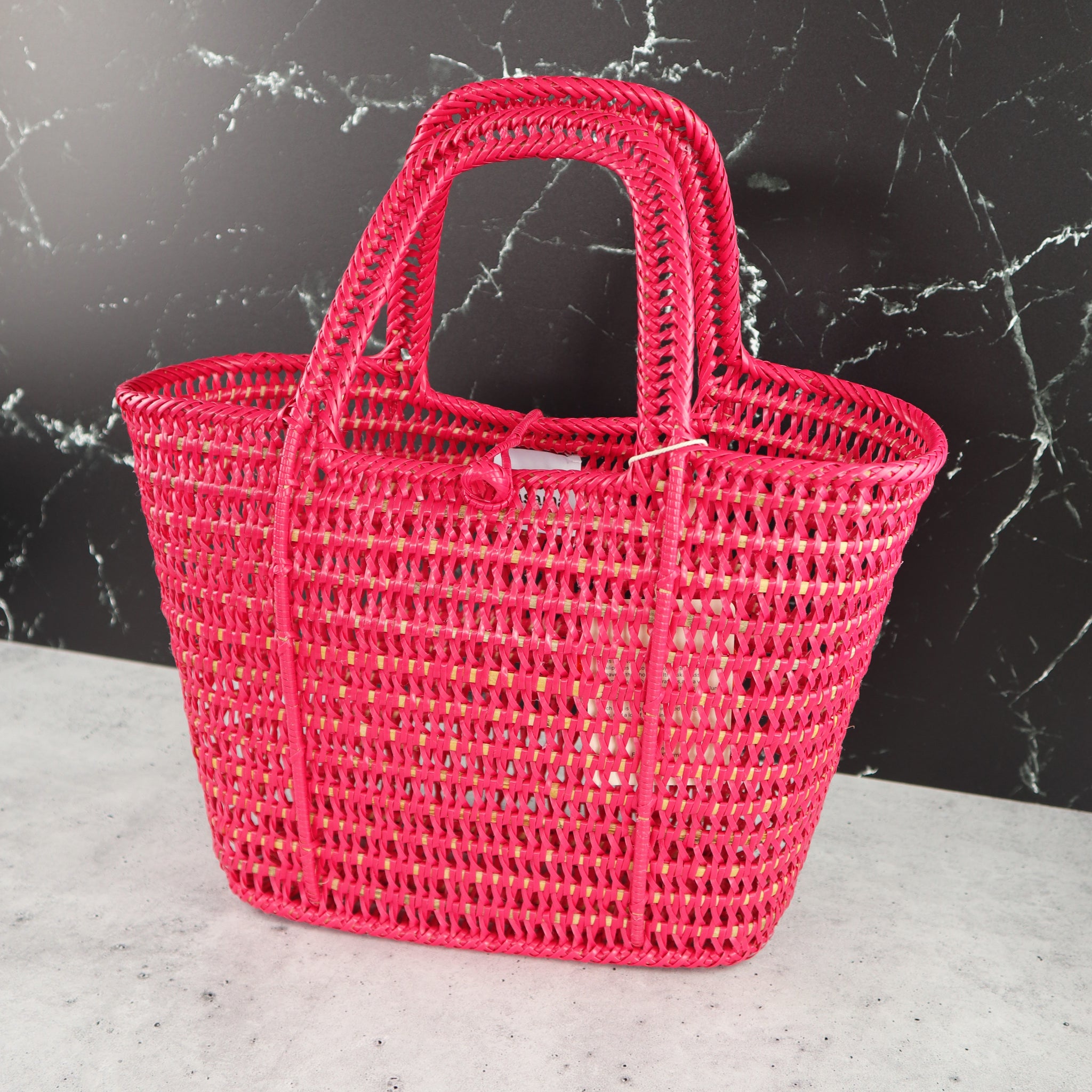 FILIPINO UPCYCLED WOVEN MARKET BAG (DRAGON FRUIT PINK)