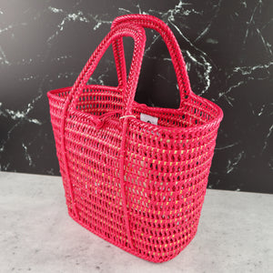 FILIPINO UPCYCLED WOVEN MARKET BAG (DRAGON FRUIT PINK)
