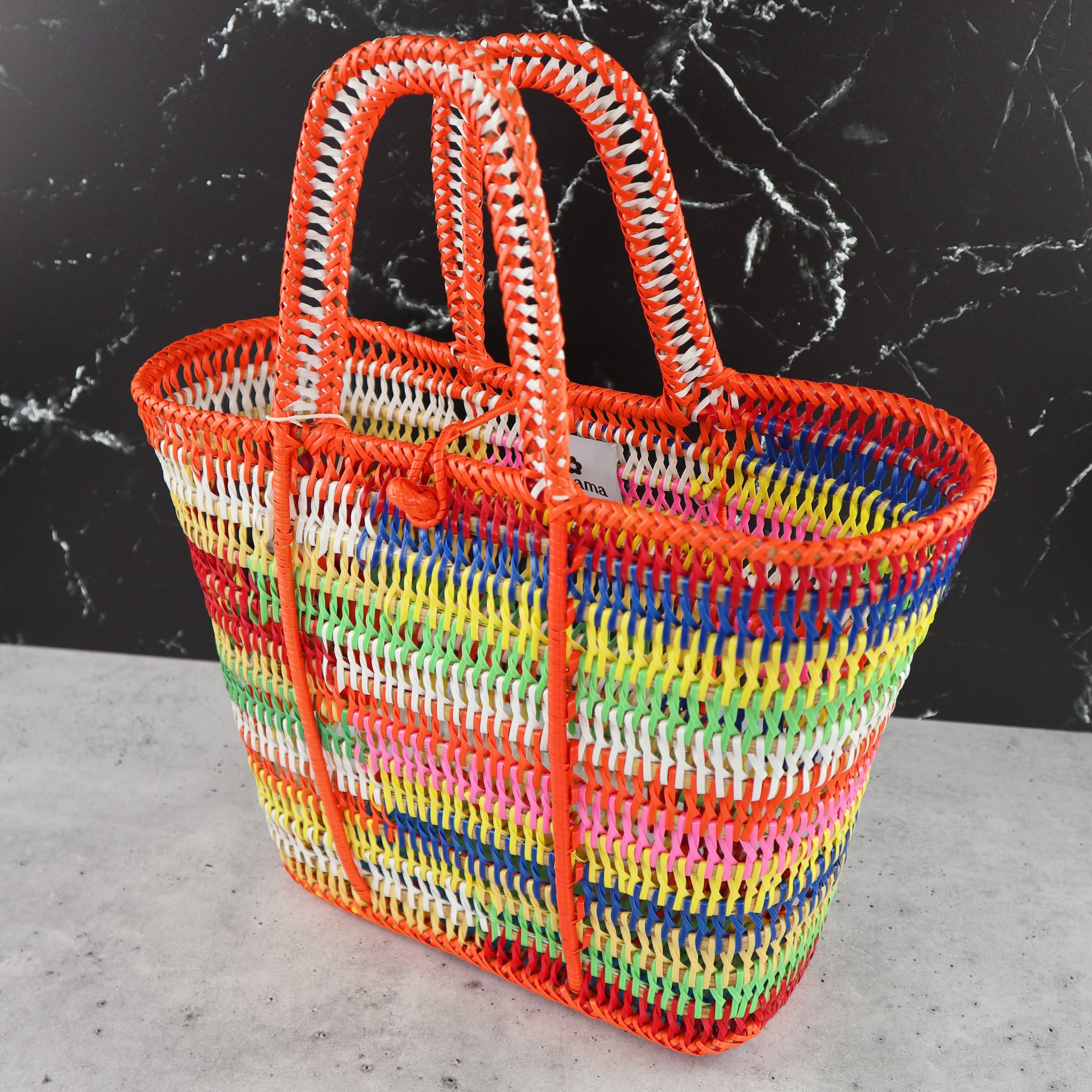 FILIPINO UPCYCLED WOVEN MARKET BAG (GUMBALL RAINBOW)