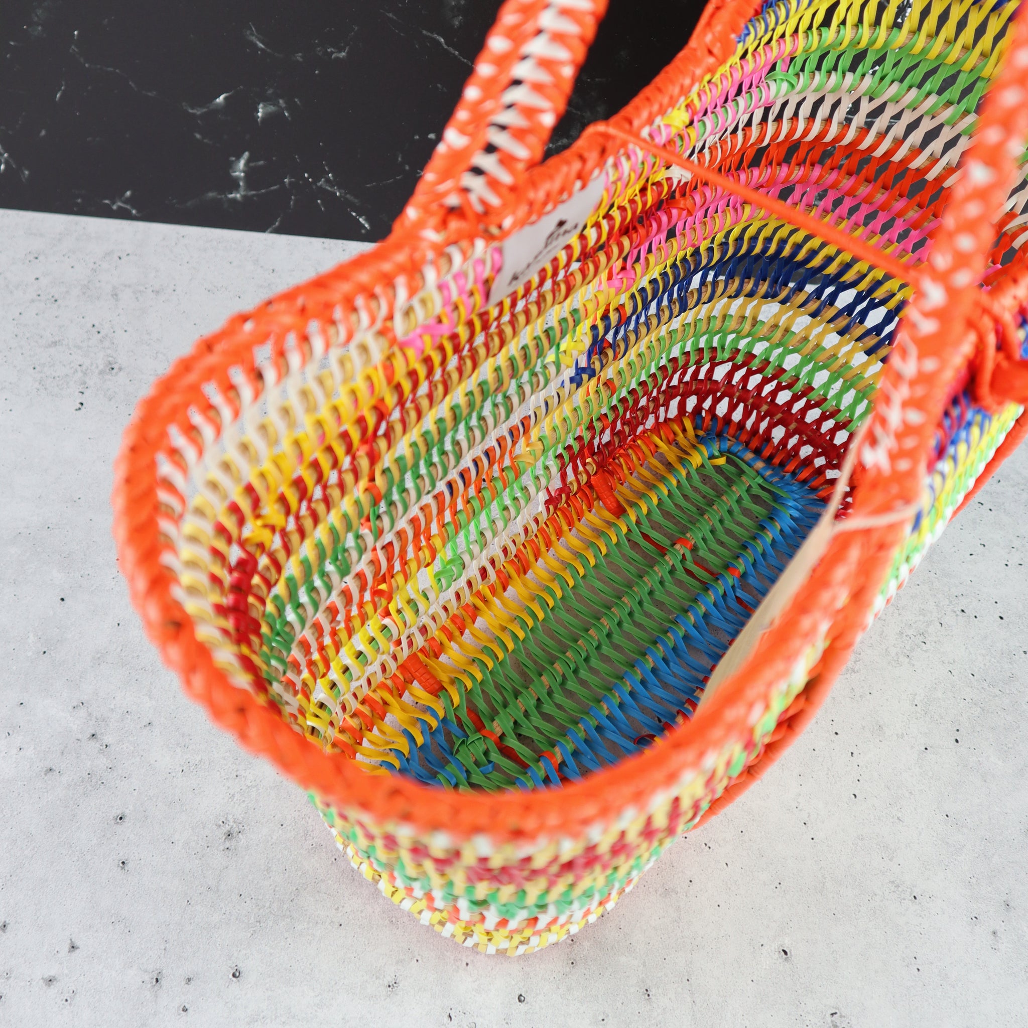 FILIPINO UPCYCLED WOVEN MARKET BAG (GUMBALL RAINBOW)