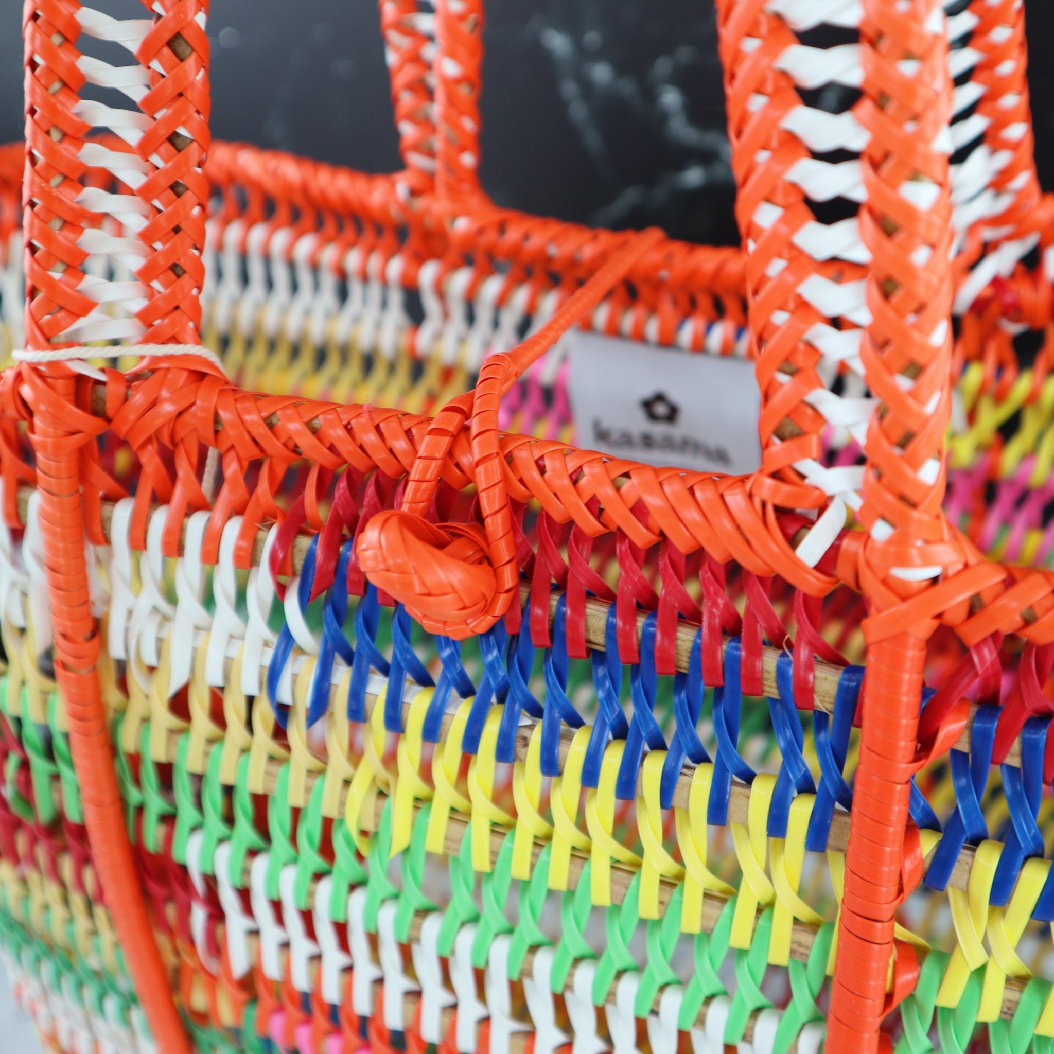 FILIPINO UPCYCLED WOVEN MARKET BAG (GUMBALL RAINBOW)