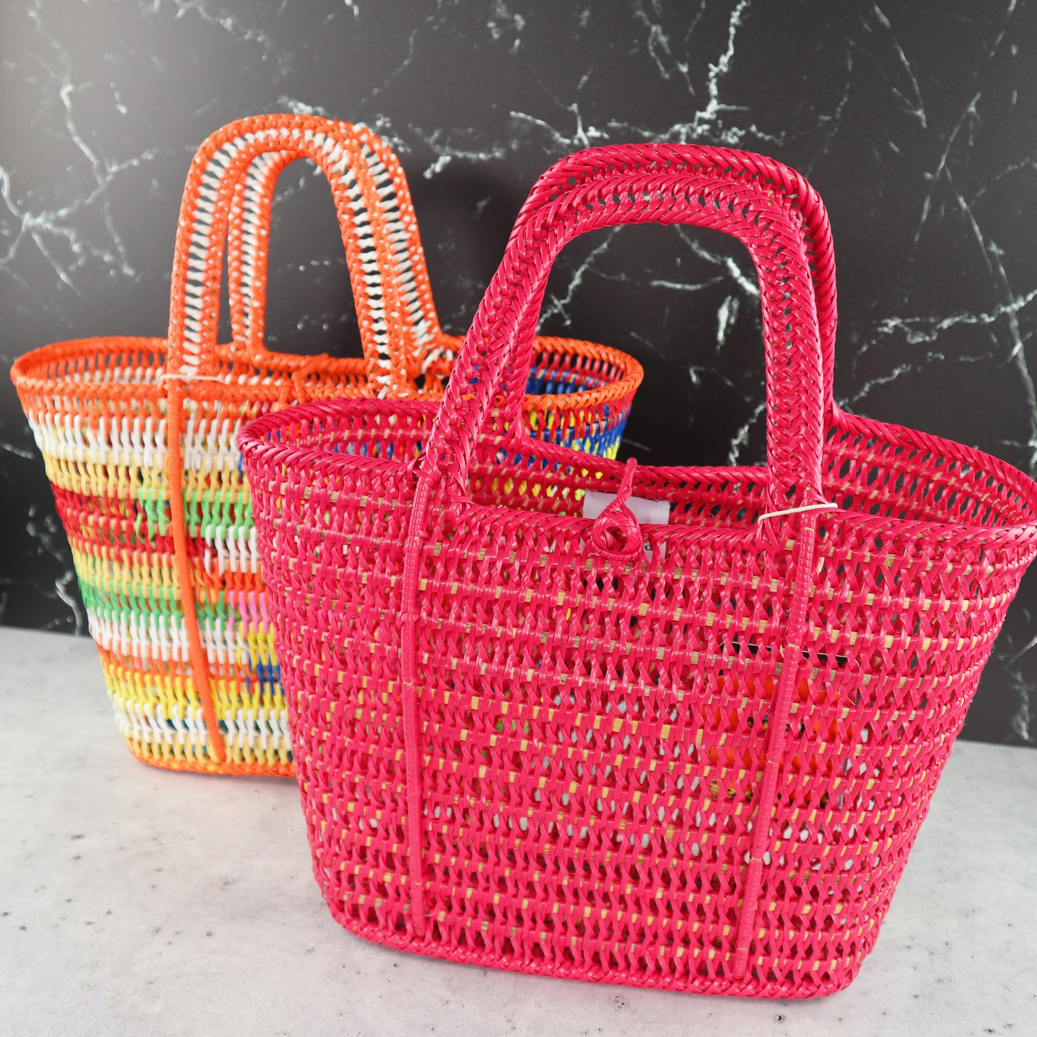 FILIPINO UPCYCLED WOVEN MARKET BAG (DRAGON FRUIT PINK)