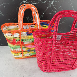 FILIPINO UPCYCLED WOVEN MARKET BAG (DRAGON FRUIT PINK)