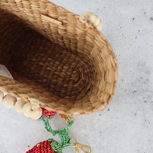 FILIPINO SEAGRASS AND WOODEN BEAD HANDBAG