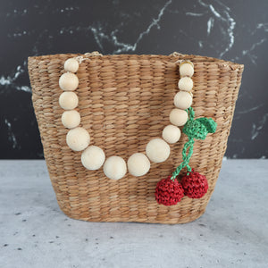 FILIPINO RAFFIA CHERRY BAG CHARM