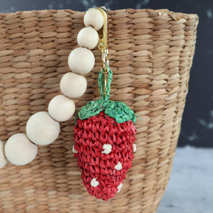 FILIPINO RAFFIA STRAWBERRY BAG CHARM