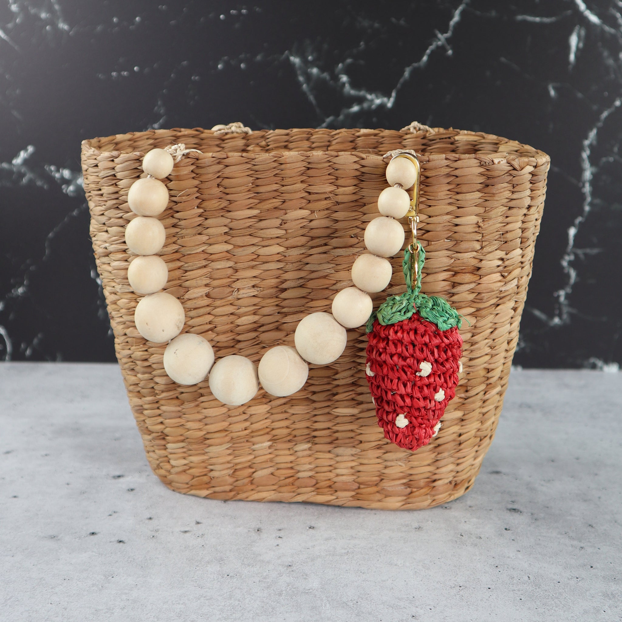 FILIPINO RAFFIA STRAWBERRY BAG CHARM