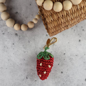 FILIPINO RAFFIA STRAWBERRY BAG CHARM