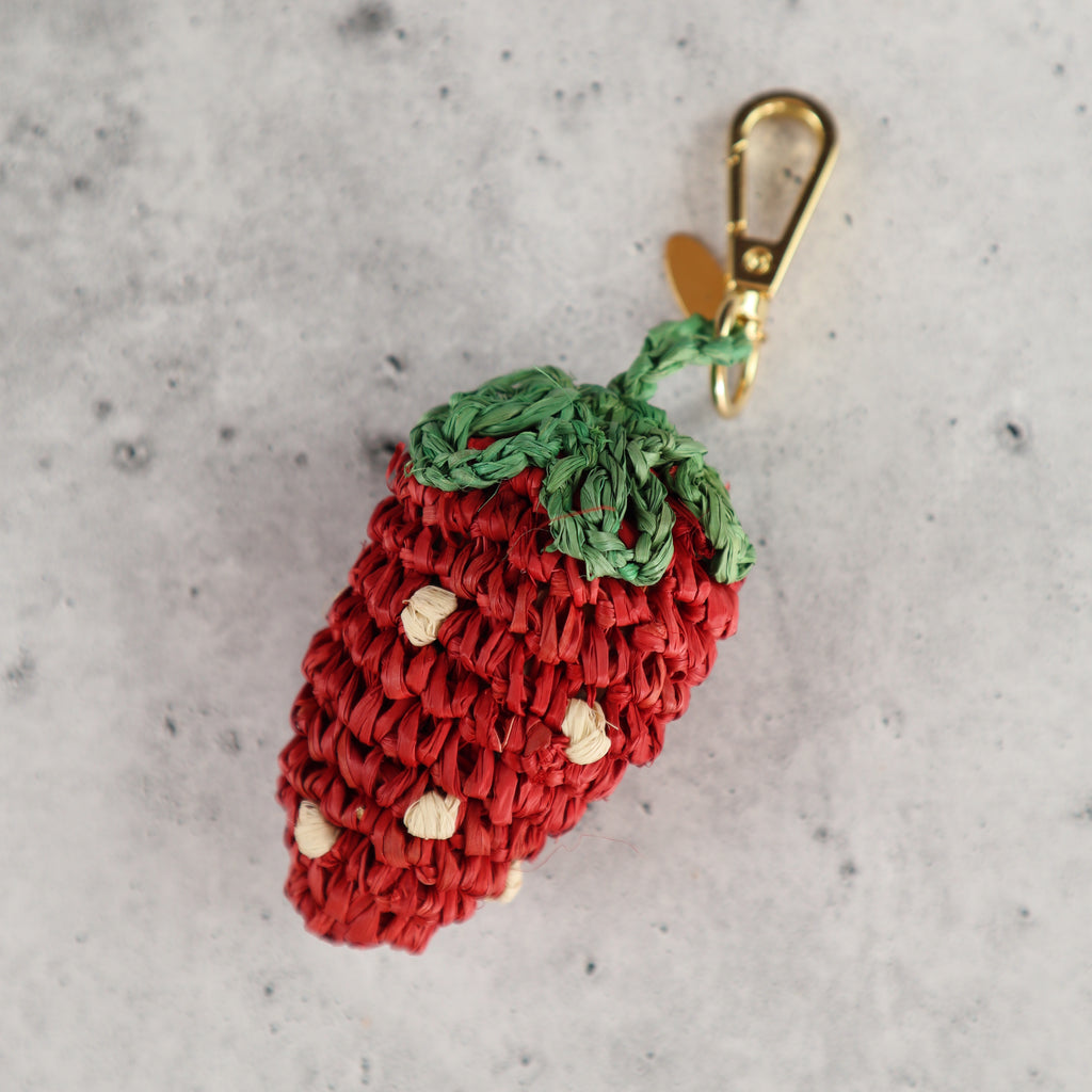 FILIPINO RAFFIA STRAWBERRY BAG CHARM