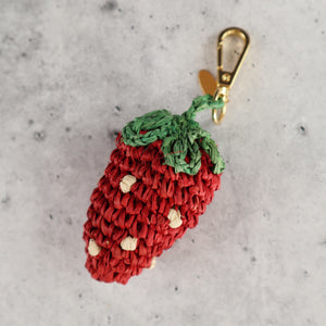 FILIPINO RAFFIA STRAWBERRY BAG CHARM