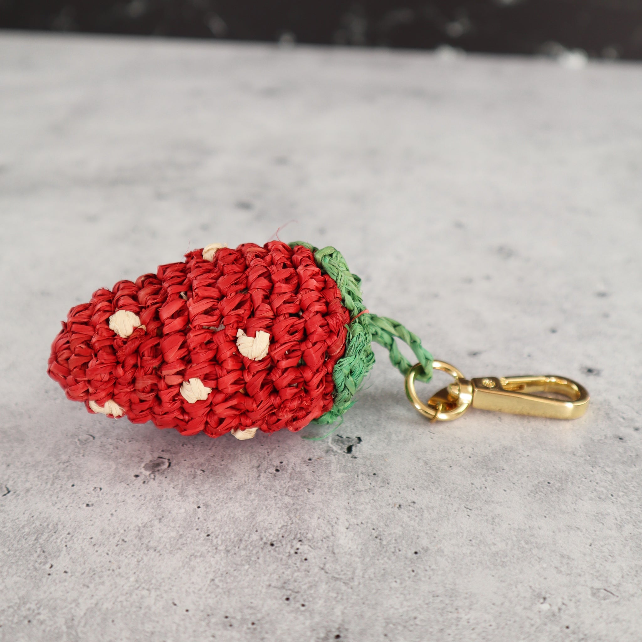 FILIPINO RAFFIA STRAWBERRY BAG CHARM