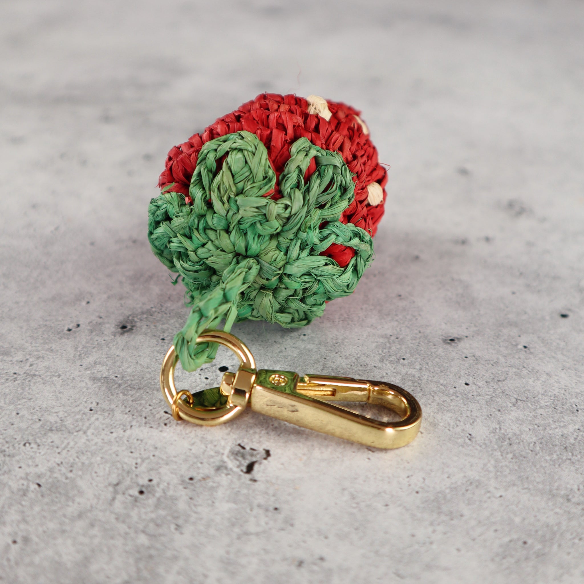 FILIPINO RAFFIA STRAWBERRY BAG CHARM