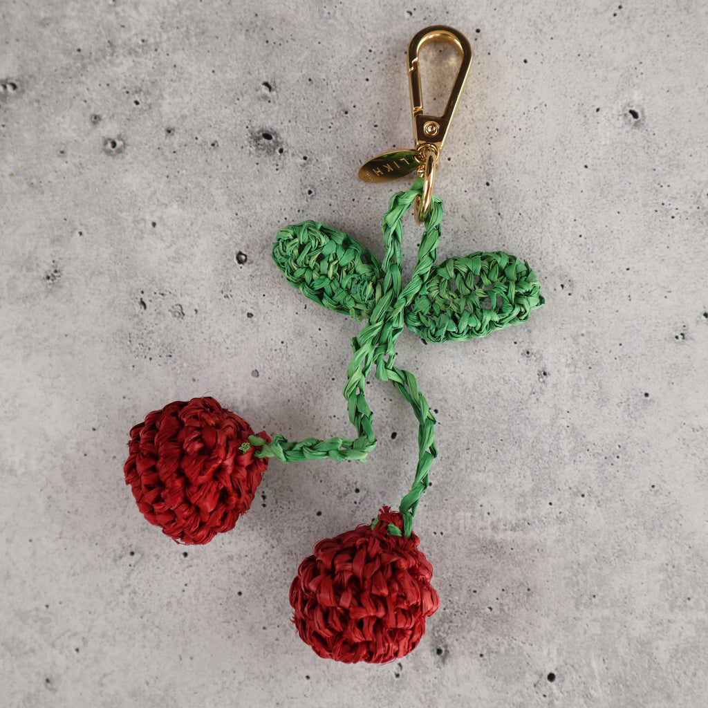 FILIPINO RAFFIA CHERRY BAG CHARM
