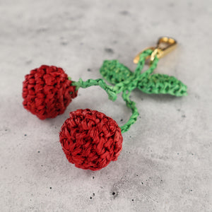 FILIPINO RAFFIA CHERRY BAG CHARM