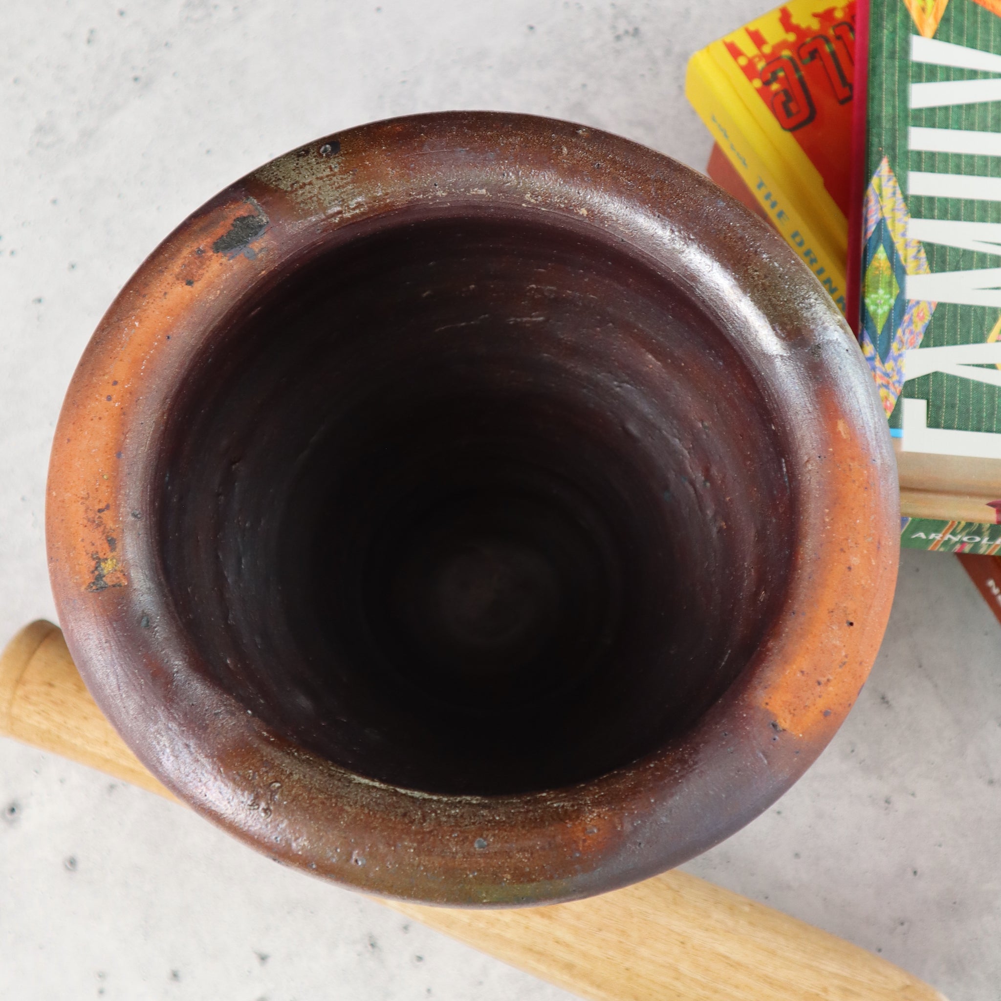 THAI LAO KHMER BURMESE MORTAR AND PESTLE 3 PIECES SET(KROK FOR GREEN PAPAYA SALAD AND TUM)