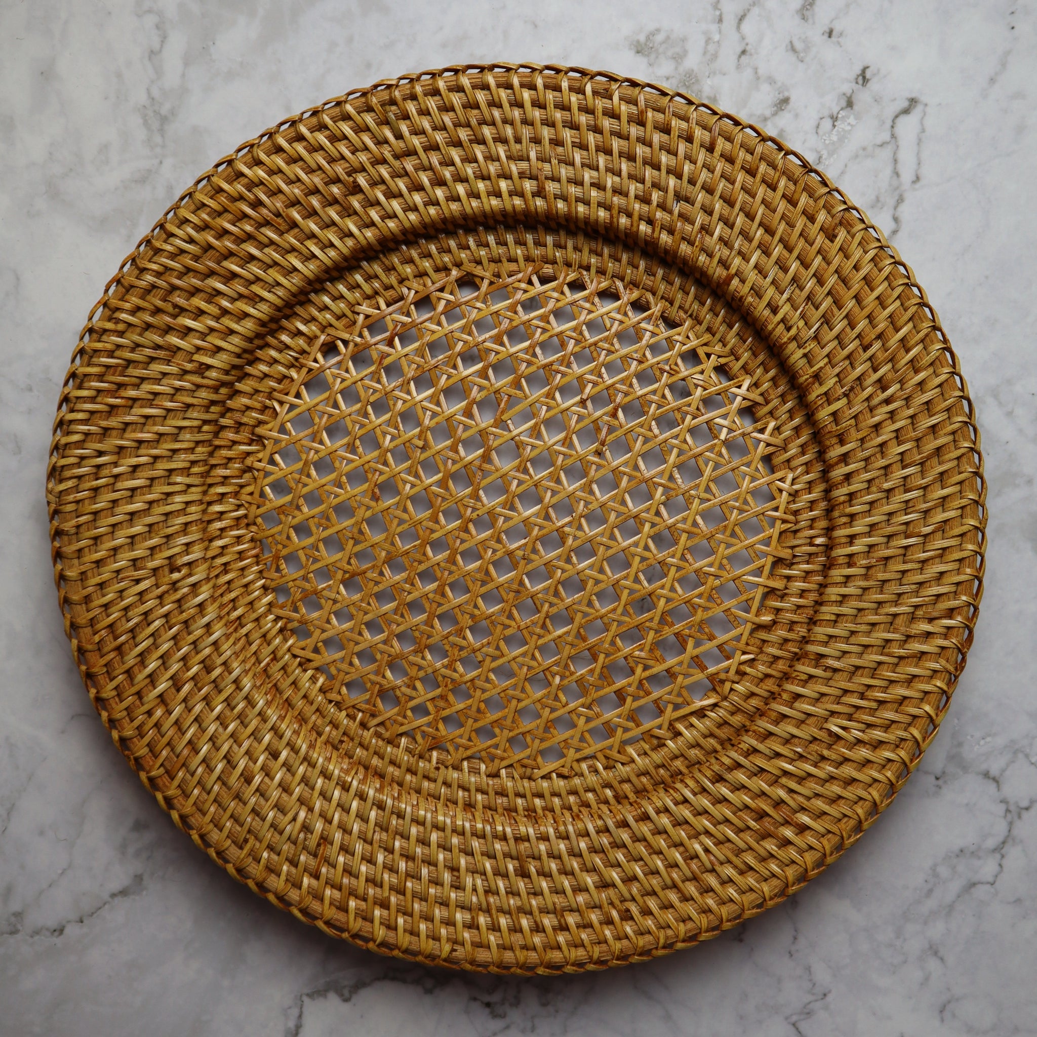 INDONESIAN BROWN RATTAN CHARGER PLATE