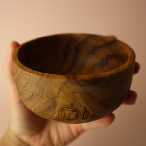 INDONESIAN TEAK WOOD BUDDHA BOWL (SMALL)