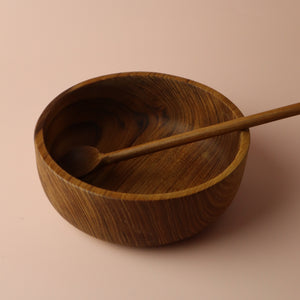 INDONESIAN TEAK WOOD BUDDHA BOWL (LARGE)