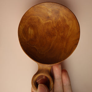 INDONESIAN TEAK WOOD SCOOP WITH HOLES (SPICE SPOON, JEWELRY TRAY, ACCESSORY HOLDER, DECOR)