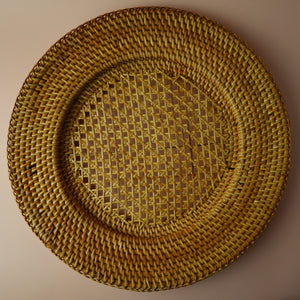 INDONESIAN BROWN RATTAN CHARGER PLATE