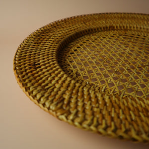 INDONESIAN BROWN RATTAN CHARGER PLATE