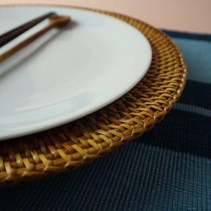 INDONESIAN BROWN RATTAN CHARGER PLATE