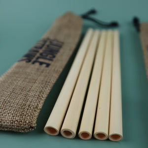 JUNGLE CULTURE BAMBOO REUSABLE STRAWS 10 PIECES SET (INCLUDES BOBA STRAW + CLEANING BRUSH)