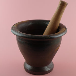 THAI LAO KHMER BURMESE MORTAR AND PESTLE 3 PIECES SET(KROK FOR GREEN PAPAYA SALAD AND TUM)