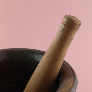 THAI LAO KHMER BURMESE MORTAR AND PESTLE 3 PIECES SET(KROK FOR GREEN PAPAYA SALAD AND TUM)