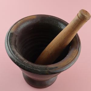 THAI LAO KHMER BURMESE MORTAR AND PESTLE 3 PIECES SET(KROK FOR GREEN PAPAYA SALAD AND TUM)