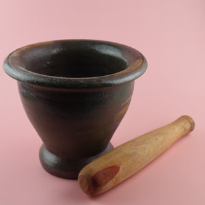 THAI LAO KHMER BURMESE MORTAR AND PESTLE 3 PIECES SET(KROK FOR GREEN PAPAYA SALAD AND TUM)