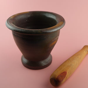 THAI LAO KHMER BURMESE MORTAR AND PESTLE 3 PIECES SET(KROK FOR GREEN PAPAYA SALAD AND TUM)