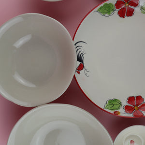 THAI ROOSTER CERAMIC ULTIMATE 9 PIECES DINING SET