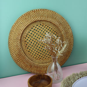 INDONESIAN BROWN RATTAN CHARGER PLATE