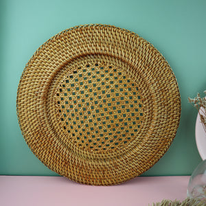 INDONESIAN BROWN RATTAN CHARGER PLATE