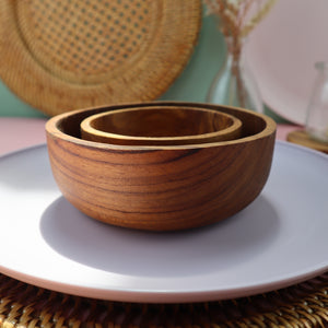 INDONESIAN TEAK WOOD BUDDHA BOWL (SMALL)