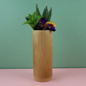 JUNGLE CULTURE BAMBOO TALL CUPS/VASE (HOLDS 17 OZ) - SMOOTHIES, COCKTAILS, DECORATION VASE