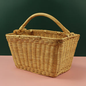 VIETNAMESE RATTAN PICNIC BASKET (FOR FARMERS MARKET, FLOWER ARRANGEMENT, FORAGING)